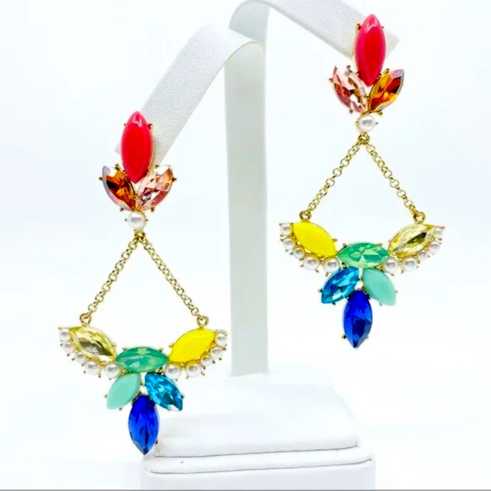 Lulu Frost Rainbow Crystal Chandelier Earrings